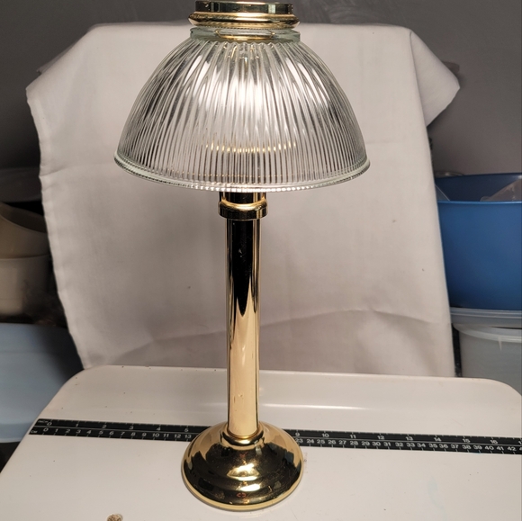 VTG. Partylite Brass Candle Lamp and Glass Shade. - Picture 1 of 11